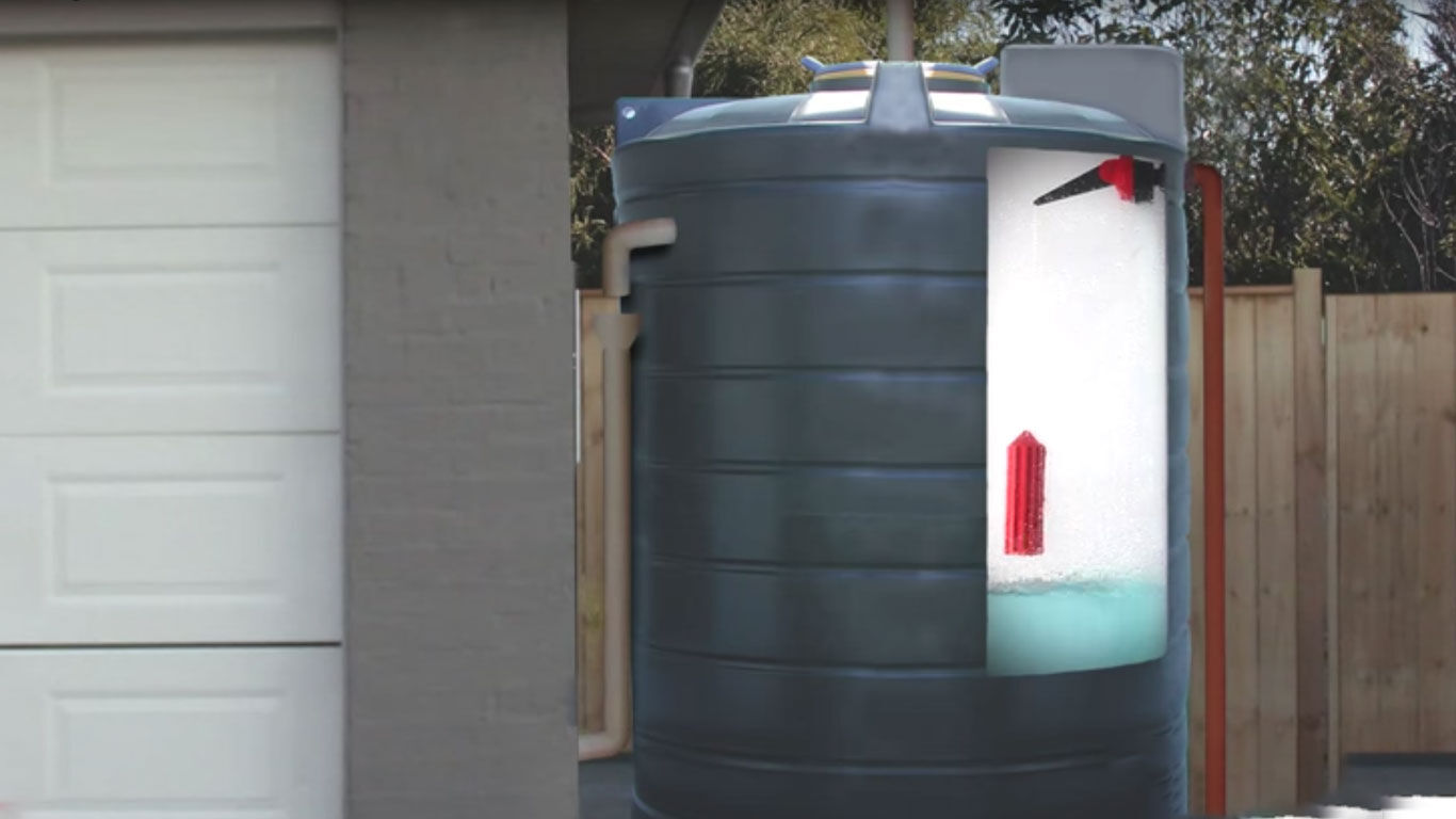 Rainwater barrel cutaway